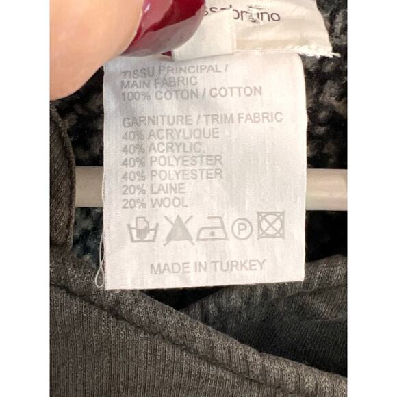 Vanessa Bruno Cotton Long Sleeve Fleece Lined Full Zip Moto Jackets Dark Brown 1 - Picture 6 of 8